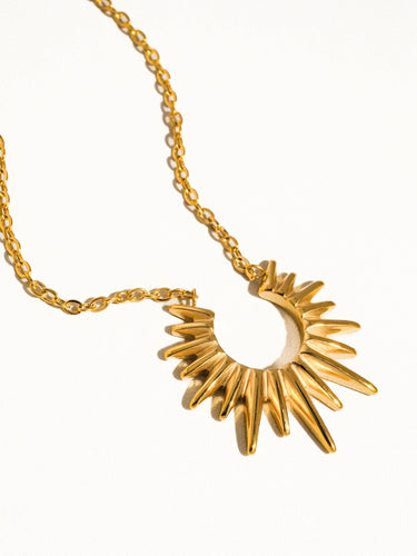 Muse Non-Tarnish Gold Sun Necklace