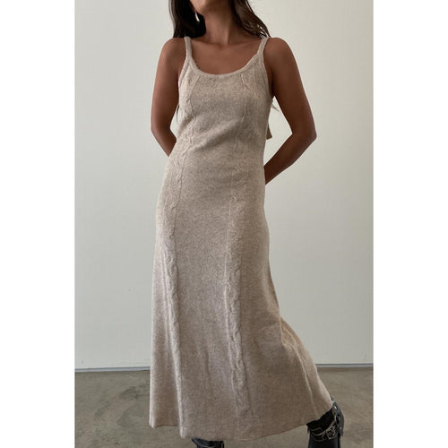 Long knit dress,  adjustable Spaghetti straps with buckle detail, stretchy, scoop neckline, slim fit