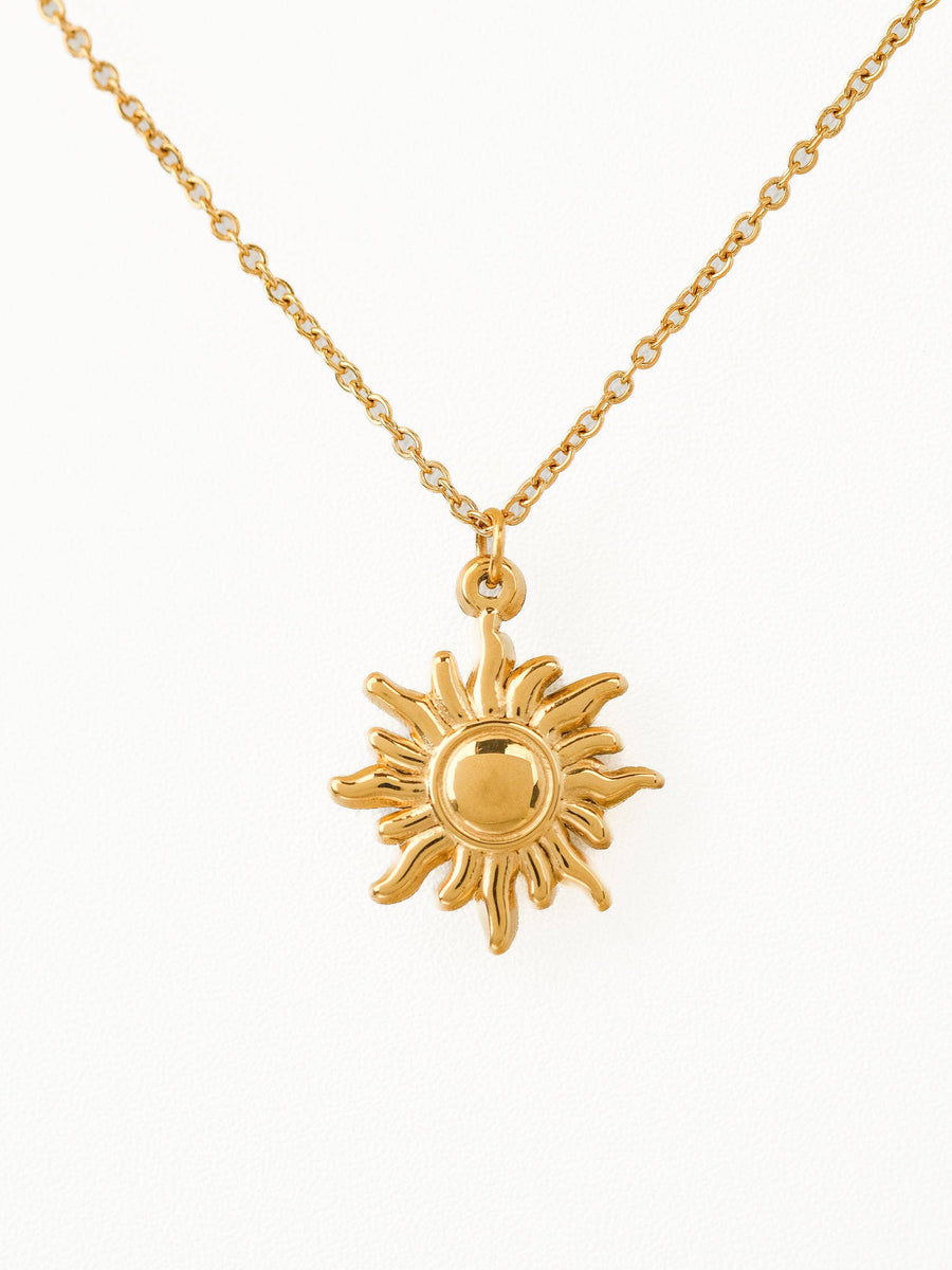 18K Gold-Plated Sun Pendant Necklace main image 1