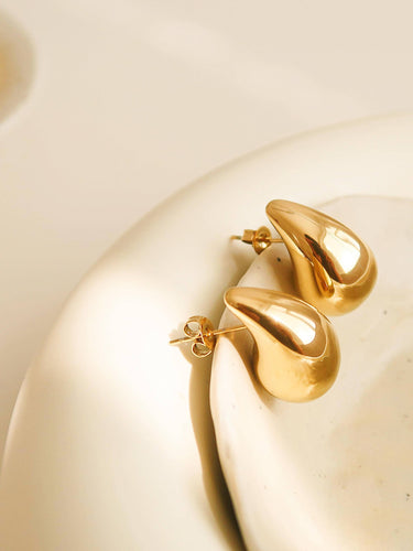 Colette 18K Gold Non-Tarnish Large Huggie Droplet Earring