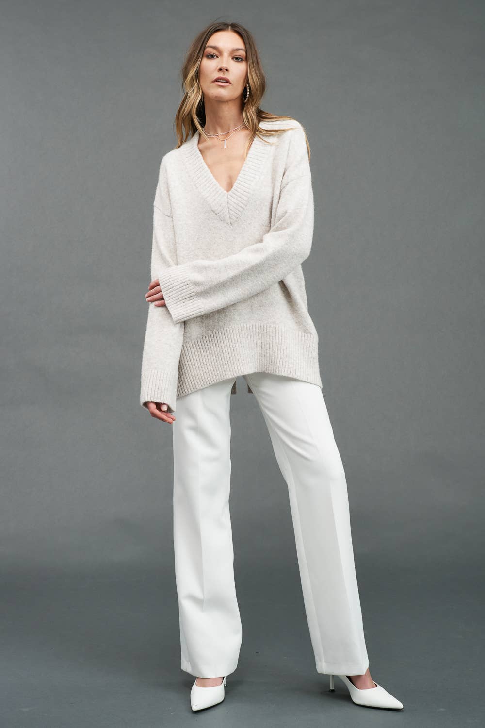 2024SS✨L'Appartement COZY KNIT PULLOVER LILLUSORY Women's Half Zip Sweaters 2024 Fall Winter