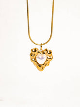 Load image into Gallery viewer, Taliana 18K Gold Non-Tarnish Layered Pearl Heart Necklace