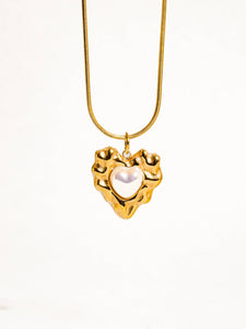 Taliana 18K Gold Non-Tarnish Layered Pearl Heart Necklace