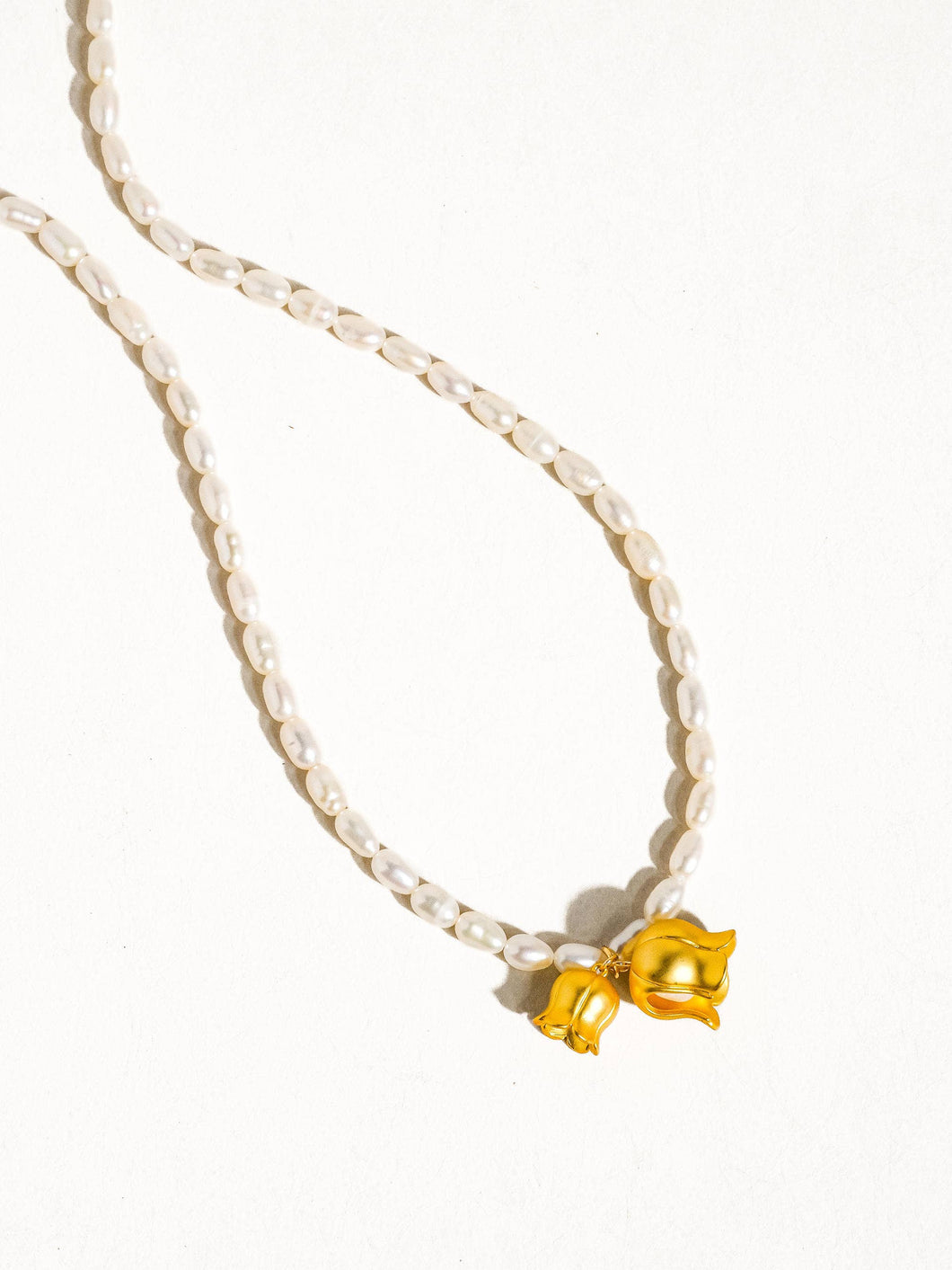 Monroe 18K Matte Gold-Plated Bellflower Pearl Necklace
