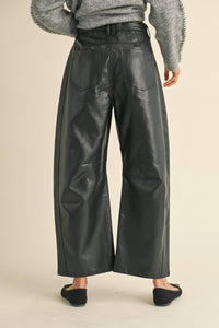 Misha Vegan Leather Barrel Pant