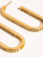 Load image into Gallery viewer, Belmont 18K Gold Non-Tarnish U Hoop CZ Earring