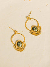 Load image into Gallery viewer, Bristol 14K Non-Tarnish Gemstone Hoop Earring