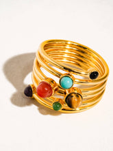Load image into Gallery viewer, Teigan 18K Gold Multi Color Stone Layered Ring