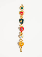Load image into Gallery viewer, Elysian 18K Gold Boho Baroque Heart Color Bracelet