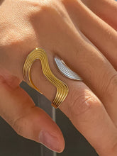Load image into Gallery viewer, Xena 18K Gold Non-Tarnish Wavy Abstract Ring: Multi-Colored