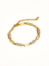 Load image into Gallery viewer, Basil 18K Gold Non-Tarnish Rhinestone Chain Bracelet