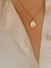 Load image into Gallery viewer, Chrishell 18K Gold Non-Tarnish Rose Coin Necklace