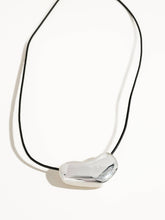 Load image into Gallery viewer, Willow White Platinum Plated Statement Heart Necklace
