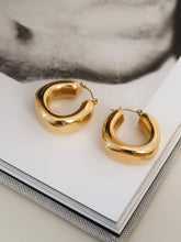 Load image into Gallery viewer, Hunter 18K Gold Non-Tarnish Classic U Hoop Earring