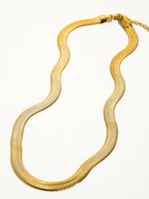 Load image into Gallery viewer, Juliana 18K Gold Non-Tarnish Flat Bold Snake Chain Necklace