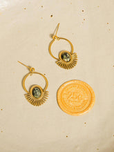 Load image into Gallery viewer, Bristol 14K Non-Tarnish Gemstone Hoop Earring