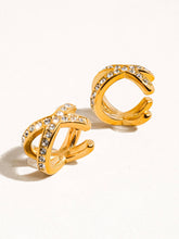 Load image into Gallery viewer, Avery 18K Gold Non-Tarnish X CZ Ear Cuff