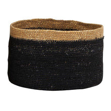 Load image into Gallery viewer, Seagrass Basket Set - Black/Natural Rim