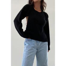 Load image into Gallery viewer, Open Back Knit Sweater- Black