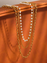 Load image into Gallery viewer, Cadeaux 18K Gold Non-Tarnish Stacked Pearl Chain Necklace