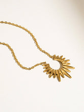 Load image into Gallery viewer, Muse Non-Tarnish Gold Sun Necklace