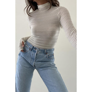 Plush Mockneck Mesh Top