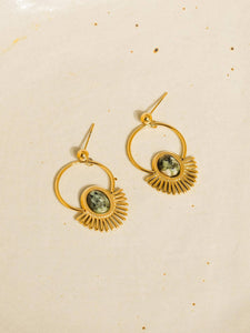 Bristol 14K Non-Tarnish Gemstone Hoop Earring