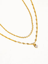 Load image into Gallery viewer, Cerise 18K Gold Non-Tarnish CZ Stone Stacked Necklace