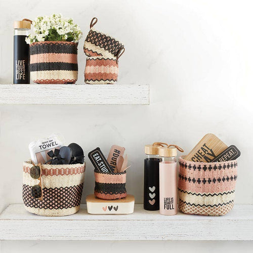Jute Medium Black Organizer