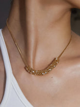 Load image into Gallery viewer, Bethany 18K Gold Dressy Rhinestone Chain Necklace