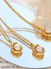 Load image into Gallery viewer, Zakai Non-Tarnish Natural Pearl Round Necklace