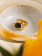 Load image into Gallery viewer, Palmer 18K Gold Non-Tarnish Agate Stone Ring