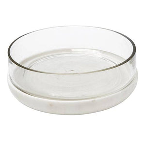 White Marble and Glass Bowl