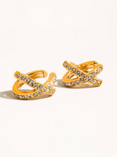 Load image into Gallery viewer, Avery 18K Gold Non-Tarnish X CZ Ear Cuff