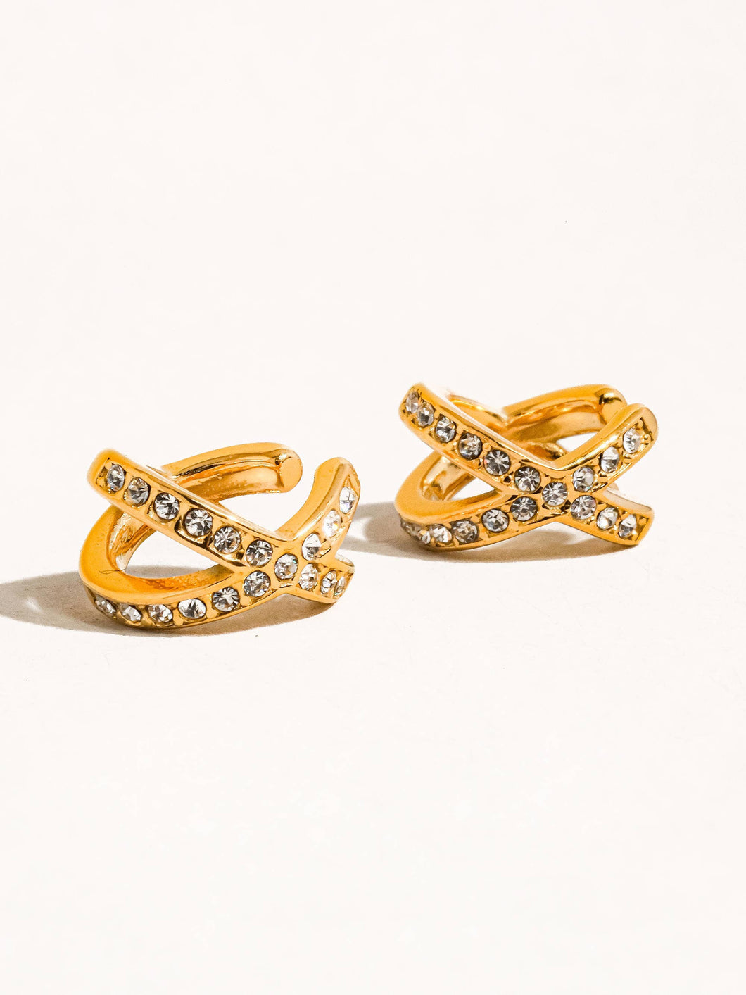 Avery 18K Gold Non-Tarnish X CZ Ear Cuff
