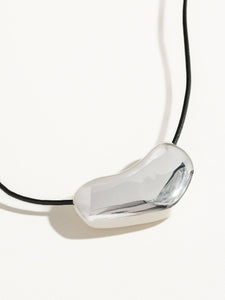 Willow White Platinum Plated Statement Heart Necklace
