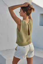 Load image into Gallery viewer, Knit Sweater Sleeveless Buttoned Open Back Vest Top