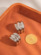 Load image into Gallery viewer, Colton 18K Gold Non-Tarnish Layered Spiral Earring: Silver