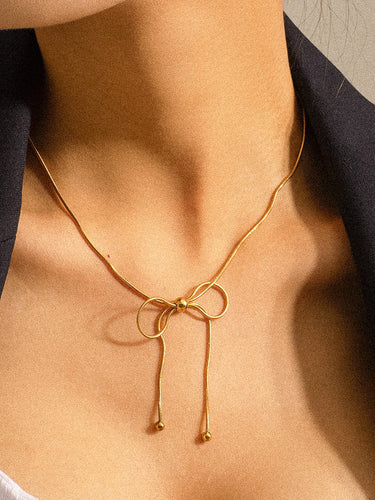 Bow Chain Necklace 18K