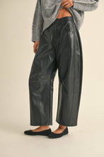 Load image into Gallery viewer, Misha Vegan Leather Barrel Pant