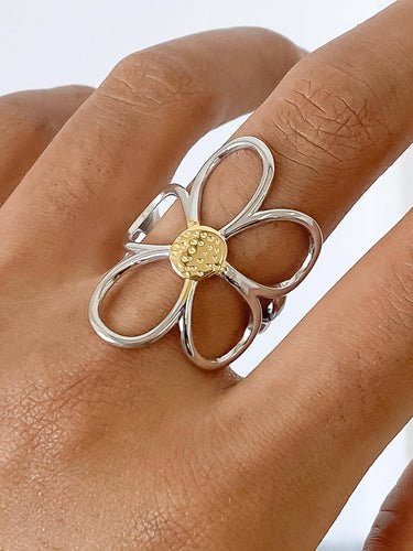Isolde 18K Non-Tarnish Large Floral Ring