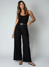 Load image into Gallery viewer, Linen Knotch Waist Pant- Black