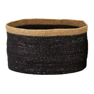 Seagrass Basket Set - Black/Natural Rim