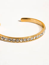 Load image into Gallery viewer, Troy 18K Gold Non-Tarnish Rhinestone Bangle