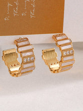 Load image into Gallery viewer, Jesse 18K Gold CZ Dressy C-Hoop Earring