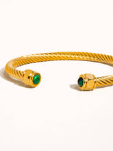 Load image into Gallery viewer, Vail 18K Gold Non-Tarnish Stone Braided Bangle