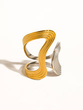 Load image into Gallery viewer, Xena 18K Gold Non-Tarnish Wavy Abstract Ring: Multi-Colored