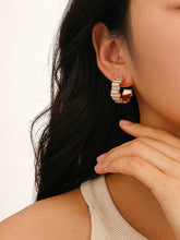 Load image into Gallery viewer, Jesse 18K Gold CZ Dressy C-Hoop Earring