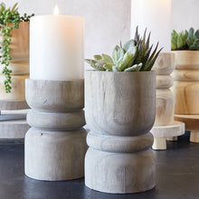 Load image into Gallery viewer, Large Succulent Pillar - Grey Paulownia Wood