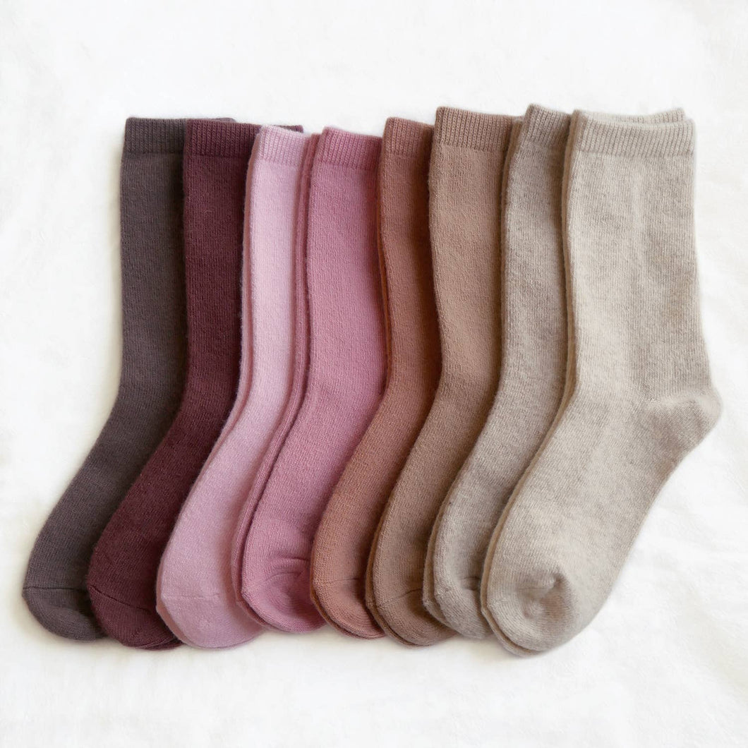Cashmere Wool Socks- Crushed Berry